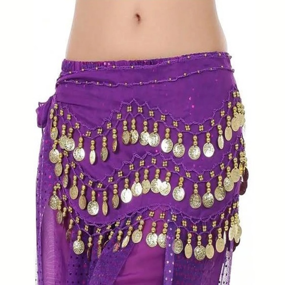 Accessories - Purple Belly Dance Hip Scarf